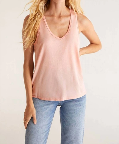 Z Supply Organic V-neck Tank In Silver Pink In Beige