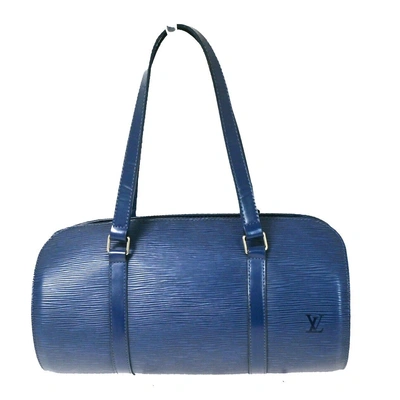 Pre-owned Louis Vuitton Soufflot Leather Shoulder Bag () In Blue
