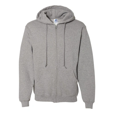 Russell Athletic Dri Power Hooded Full-zip Sweatshirt In Grey