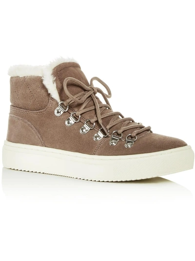 Marc Fisher Ltd Daisie Womens Suede Lace-up Sneaker Boots In Beige