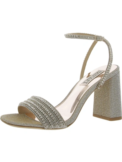 Badgley Mischka Becca Womens Rhinestones Man Made Heels In Silver