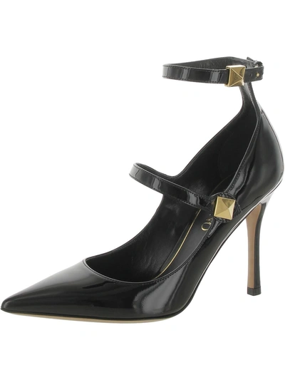 Valentino Garavani Womens Patent Leather Pointed Toe Ankle Strap In Black