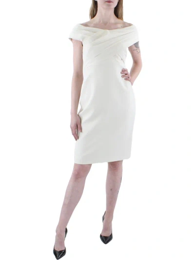Lauren Ralph Lauren Womens Faux Wrap Bodice Draped Sheath Dress In Multi