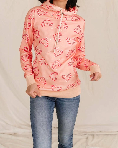 Ampersand Ave Singlehood Sweatshirt In Candy Cane Wishes In Pink
