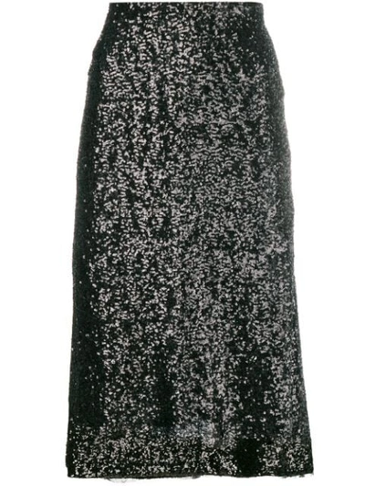 Gianluca Capannolo Sequin Embroidered Skirt In Black