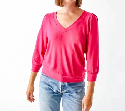 Michael Stars Tam Sweatshirt In Dark Voltage In Pink