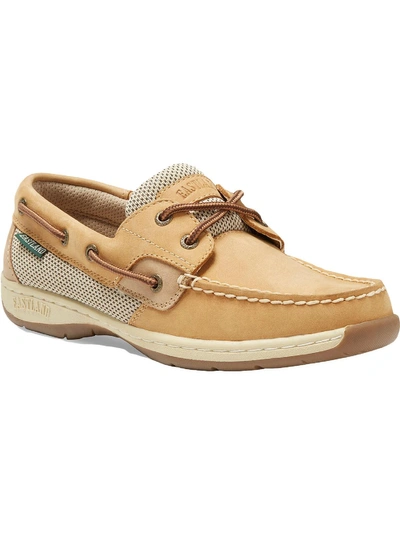 Eastland Solstice Womens Leather Slip On Boat Shoes In Brown