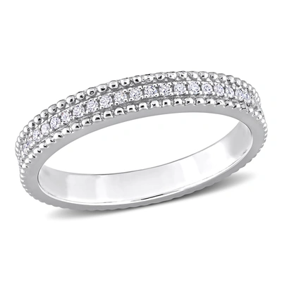 Mimi & Max 1/10ct Tdw Diamond Eternity Ring In Sterling Silver