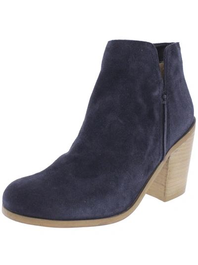 Kenneth Cole Reaction Kite Fly Womens Leather Stacked Heel Ankle Boots In Blue