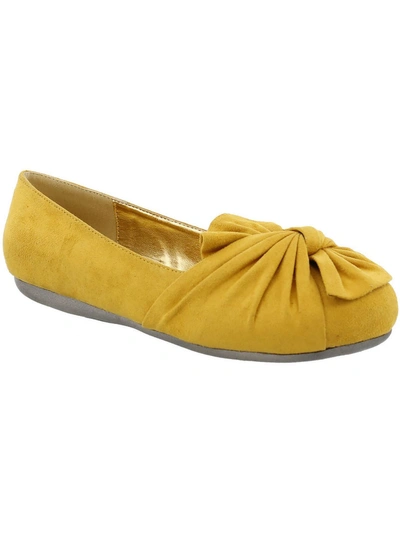 Bellini Snug Womens Faux Suede Ruched Ballet Flats In Multi