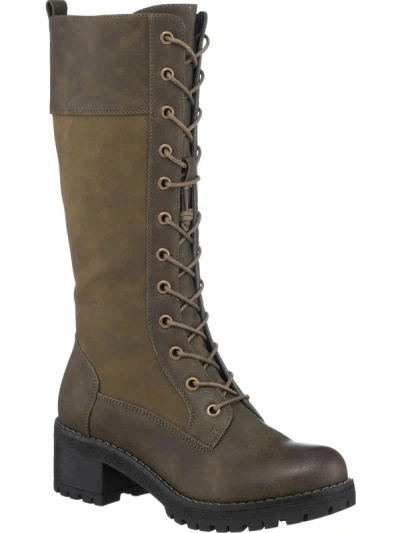 Gc Shoes Rook Womens Faux Leather Tall Combat & Lace-up Boots In Multi