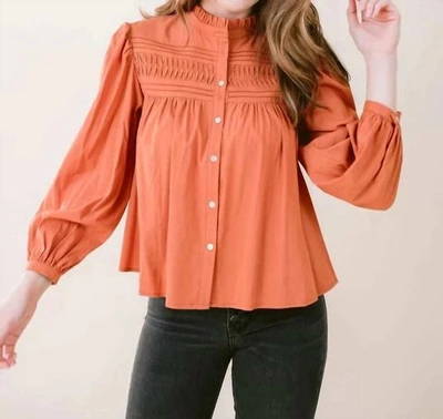 Laroque Lindy Blouse In Rust In Pink