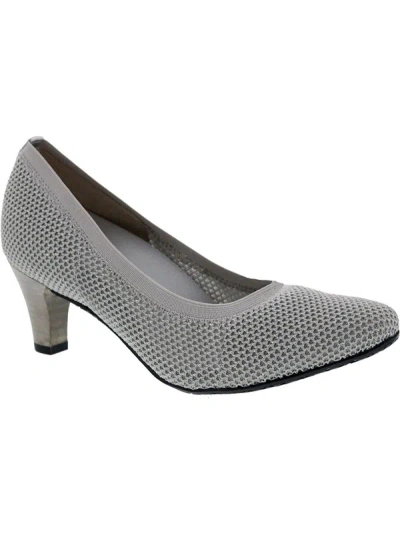 Ros Hommerson Kitty Womens Metallic Slip On Kitten Heels In Grey