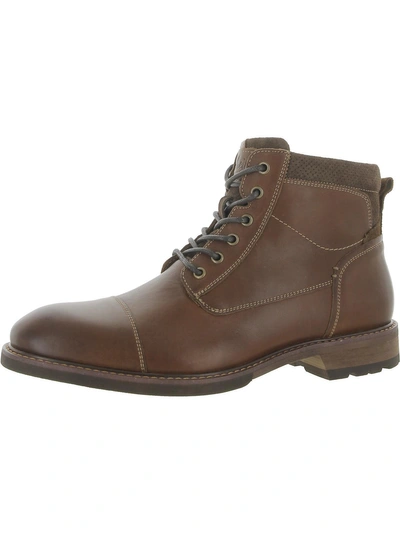 Florsheim Lodge Mens Leather Cap Toe Combat & Lace-up Boots In Brown