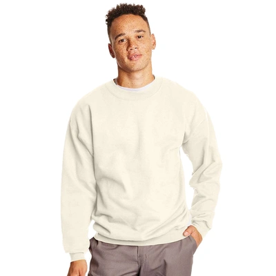 Hanes Ultimate Cotton Crewneck Sweatshirt In Beige