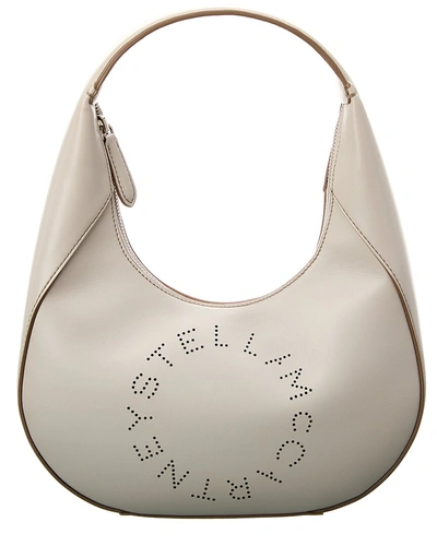 Stella Mccartney Stella Logo Small Hobo Bag In White