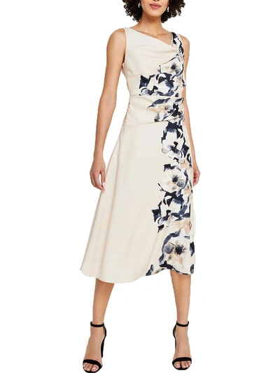 Dkny Womens Coacktail Floral Midi Dress In Multi