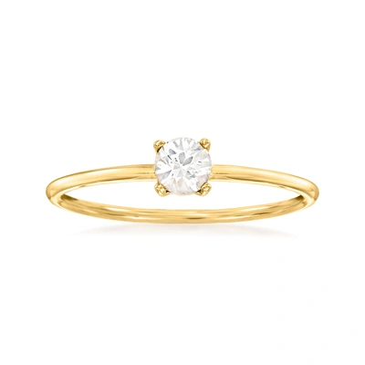 Rs Pure By Ross-simons White Sapphire Ring In 14kt Yellow Gold In Silver