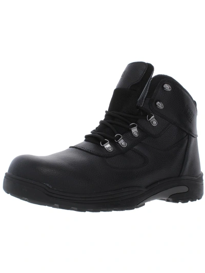 Drew Rockford Mens Leather Waterproof Work Boots In Black