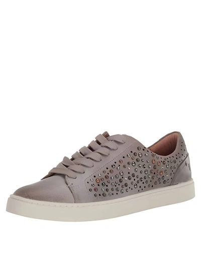 Frye Ivy Deco Stud Low Lace Sneaker In Beige In Grey