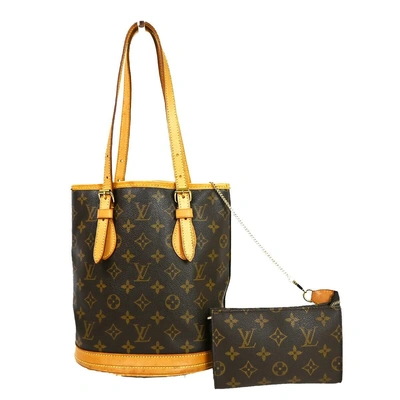 Pre-owned Louis Vuitton Bucket Pm Canvas Handbag () In Brown