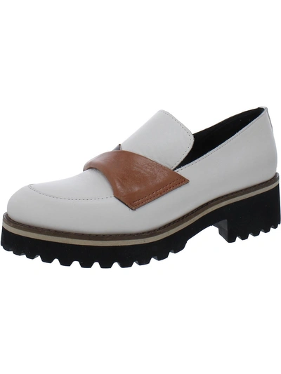 All Black Womens Round Toe Dressy Loafers In White