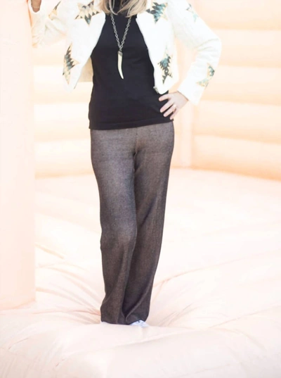 Angel 2 Tone Ribbed Pant In Sand In Grey