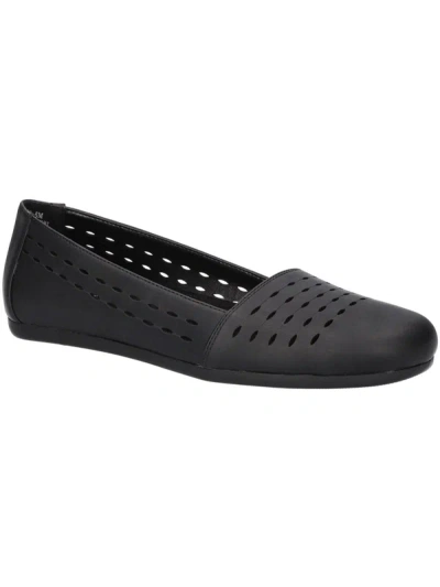 Easy Street Isha Womens Faux Leather Perforated Loafers In Black