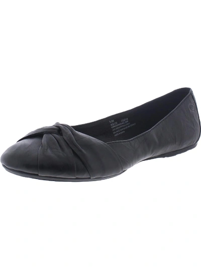 Born Lilly Womens Leather Slip On Ballet Flats In Black