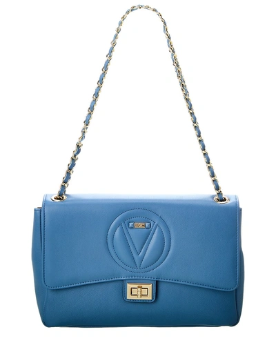 Valentino By Mario Valentino Posh Signature Leather Shoulder Bag In Blue