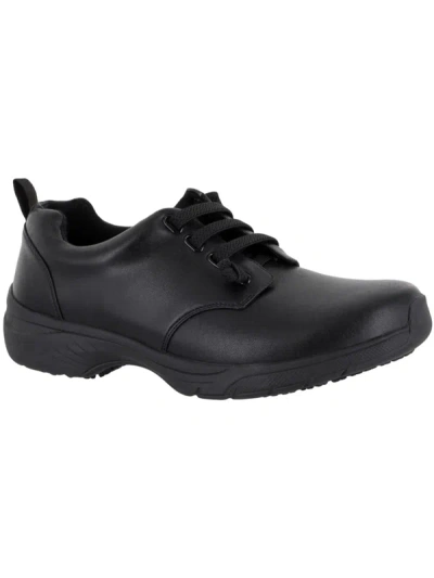 Easy Works By Easy Street Peyton Womens Leather Slip Resistant Work And Safety Shoes In Black