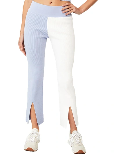 Cotton On Womens Ribbed Knit Side Slit Cropped Pants In White