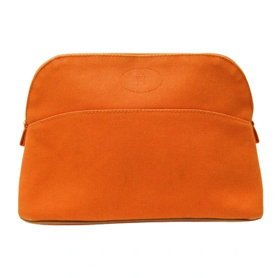 Hermes Bolide Cotton Clutch Bag () In Orange