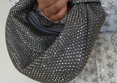 Accessory Concierge Women's Bling Hattie Bag In Silver In Grey