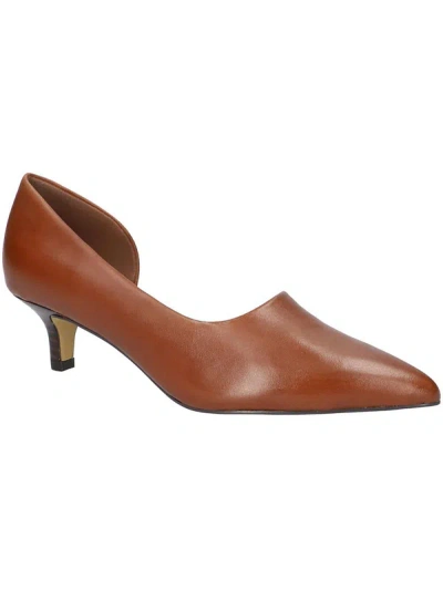Bella Vita Quilla Womens Leather Pointed Toe D'orsay Heels In Brown