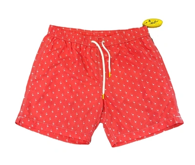 Hartford Men's Short Swimwear In Red Flamingo Print