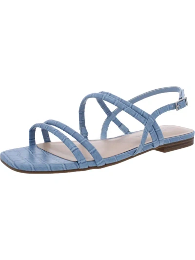 Unisa Salamn Womens Strappy Slingback Flat Sandals In Blue