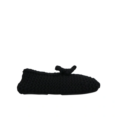 Dolce & Gabbana Wool Knit Ballerinas In Black