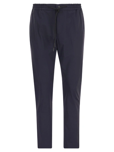 Pt Pantaloni Torino "omega" Trousers In Technical Fabric In Blue