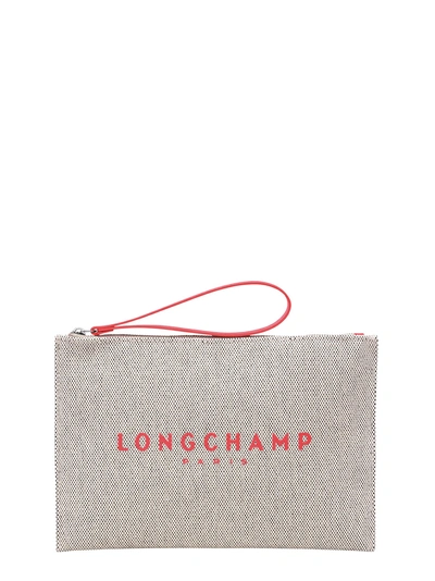 Longchamp Canvas Pochette In Gray