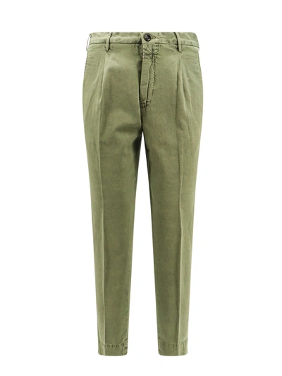 Incotex Cotton And Linen Trouser In Green