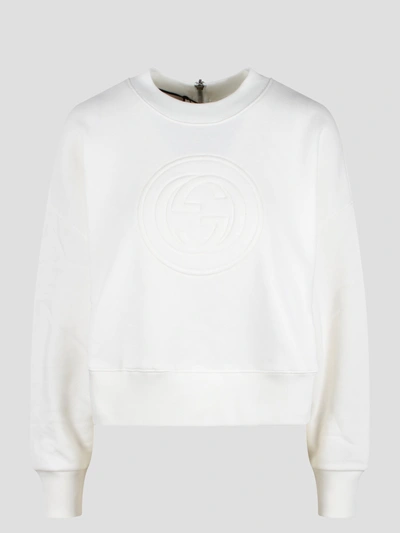 Gucci Interlocking G Jersey Sweatshirt In White