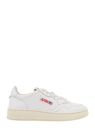 Autry Leather Sneakers With Logo Label In White