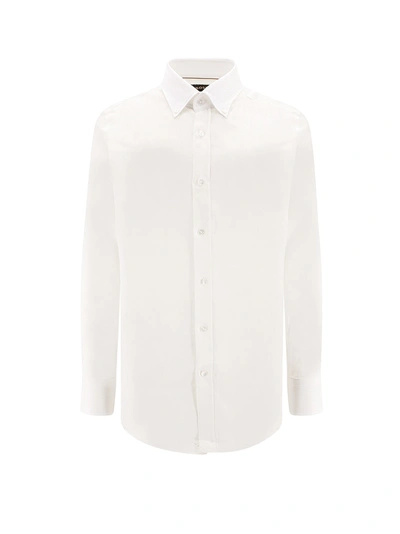 Hugo Boss Linen Shirt In White