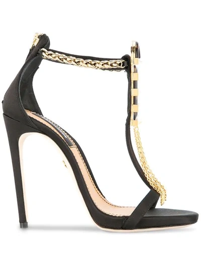 Dsquared2 Open Toe Embellished Sandals In Black