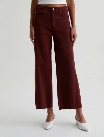 Ag Jeans Saige Wide Leg Crop In Red