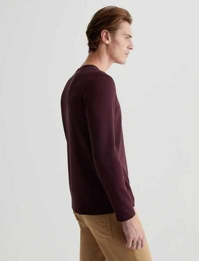 Ag Jeans Bryce Long Sleeve Crew In Red