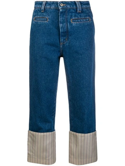 Loewe Striped Cuff Jeans In Blue