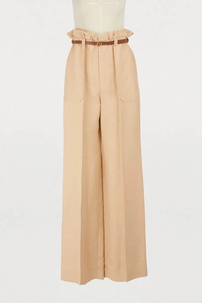 Chloé Wide Leg Trousers In Hot Sand