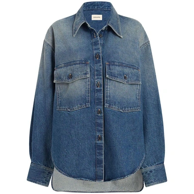Khaite Mahmet Denim Button Down Shirt In Blue